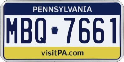 PA license plate MBQ7661