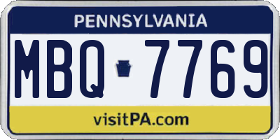 PA license plate MBQ7769