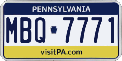 PA license plate MBQ7771