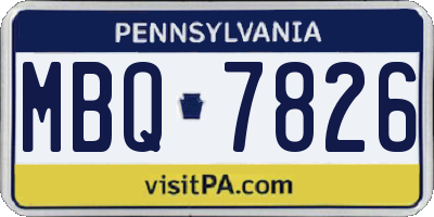 PA license plate MBQ7826
