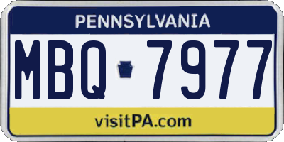 PA license plate MBQ7977
