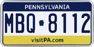 PA license plate MBQ8112