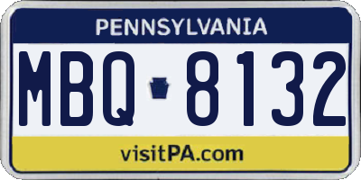 PA license plate MBQ8132