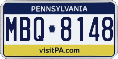 PA license plate MBQ8148
