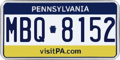 PA license plate MBQ8152