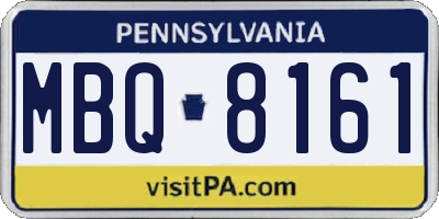 PA license plate MBQ8161