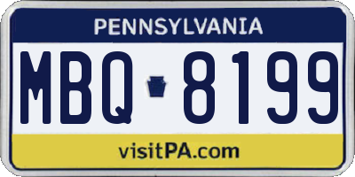 PA license plate MBQ8199