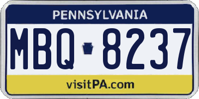 PA license plate MBQ8237