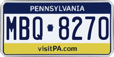 PA license plate MBQ8270