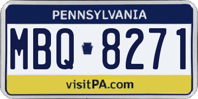 PA license plate MBQ8271