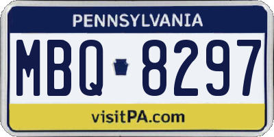 PA license plate MBQ8297
