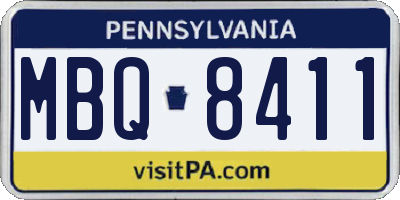 PA license plate MBQ8411