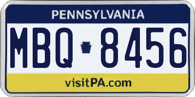 PA license plate MBQ8456