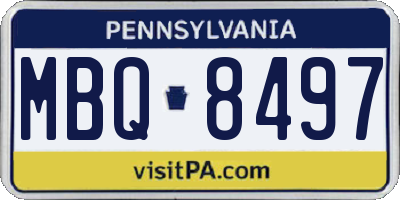 PA license plate MBQ8497