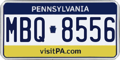PA license plate MBQ8556