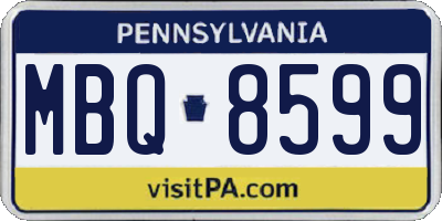 PA license plate MBQ8599