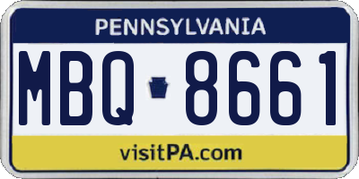 PA license plate MBQ8661