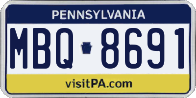 PA license plate MBQ8691