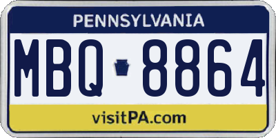 PA license plate MBQ8864