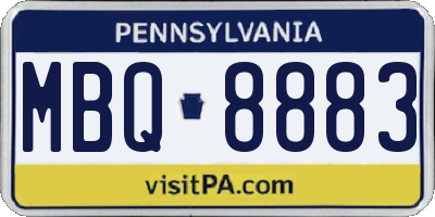 PA license plate MBQ8883