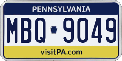 PA license plate MBQ9049