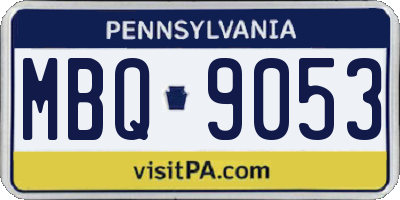 PA license plate MBQ9053