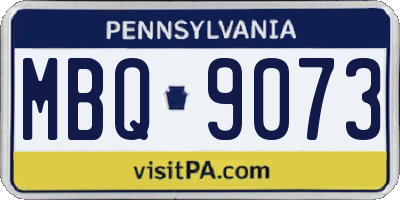 PA license plate MBQ9073