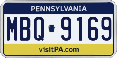 PA license plate MBQ9169