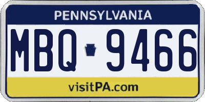 PA license plate MBQ9466