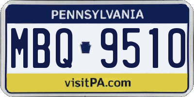 PA license plate MBQ9510
