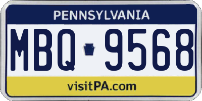 PA license plate MBQ9568
