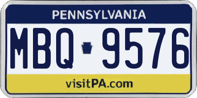 PA license plate MBQ9576