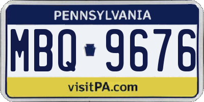 PA license plate MBQ9676