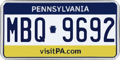 PA license plate MBQ9692