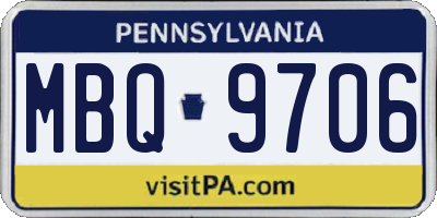 PA license plate MBQ9706