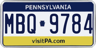 PA license plate MBQ9784