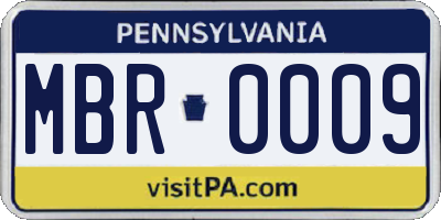 PA license plate MBR0009