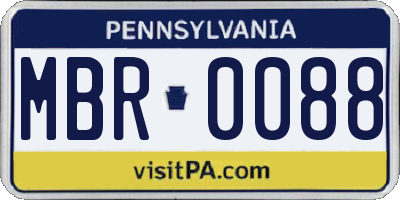 PA license plate MBR0088