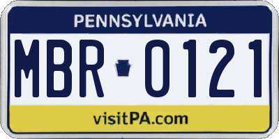 PA license plate MBR0121