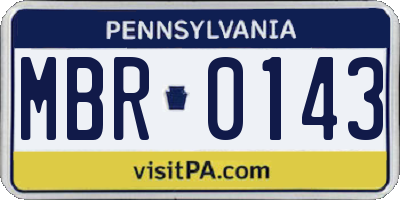 PA license plate MBR0143