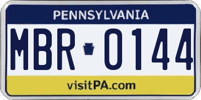 PA license plate MBR0144