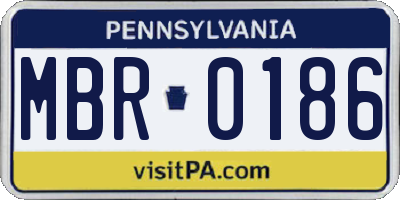 PA license plate MBR0186