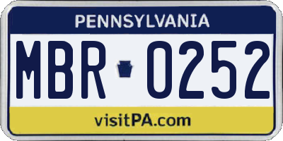 PA license plate MBR0252