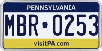 PA license plate MBR0253
