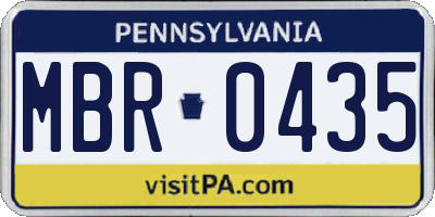 PA license plate MBR0435