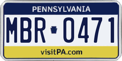 PA license plate MBR0471