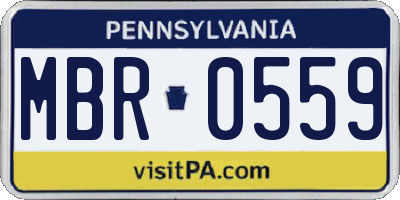 PA license plate MBR0559