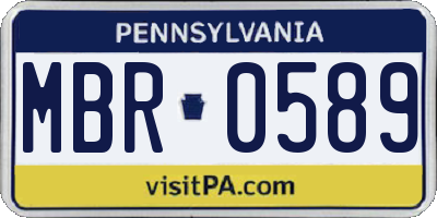 PA license plate MBR0589