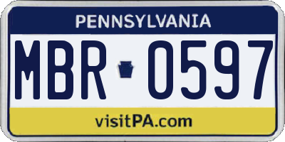 PA license plate MBR0597