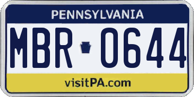PA license plate MBR0644